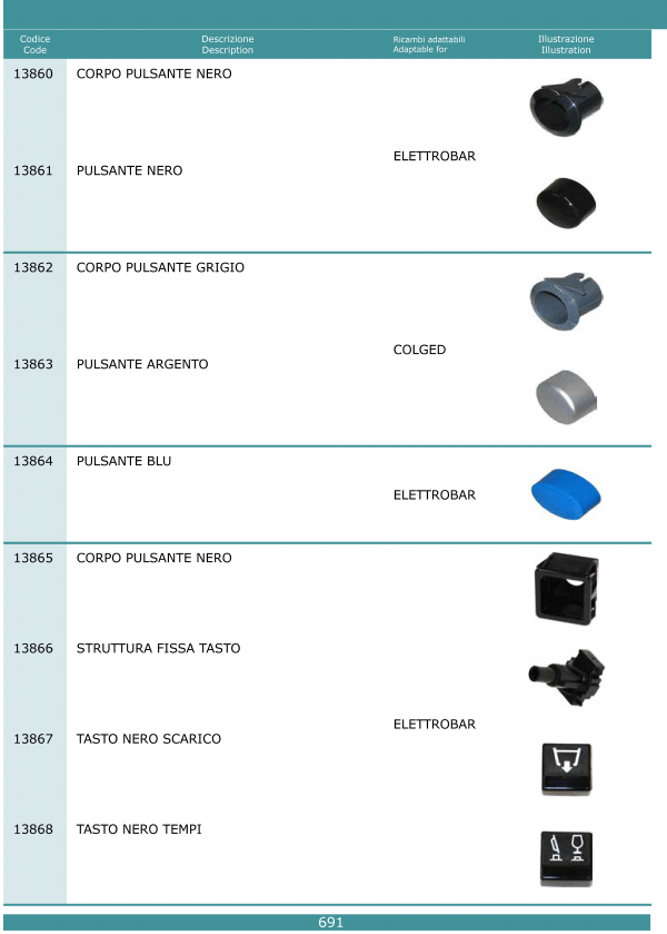 Pulsanti interruttori 691