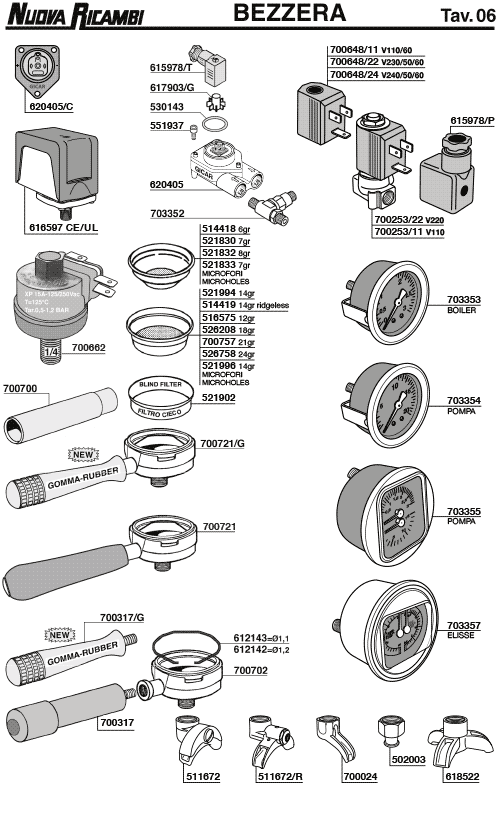 Bezzera 07 ESPRESSO MACHINE PARTS