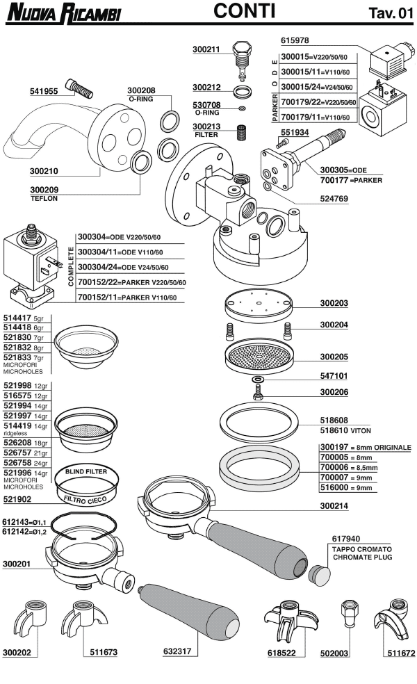 Conti 01 ESPRESSO MACHINE PARTS