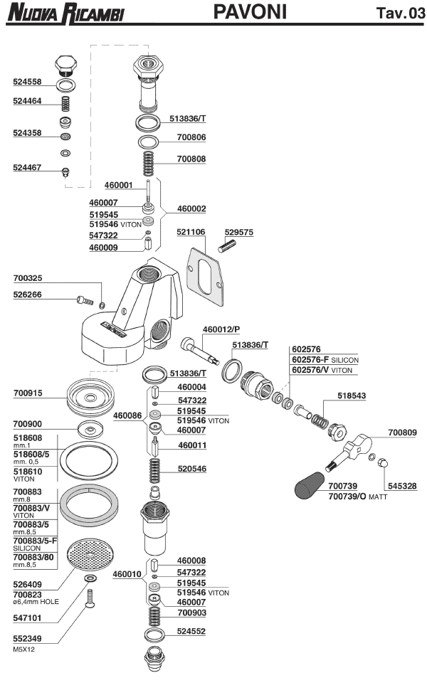 Pavoni 03 ESPRESSO MACHINE PARTS