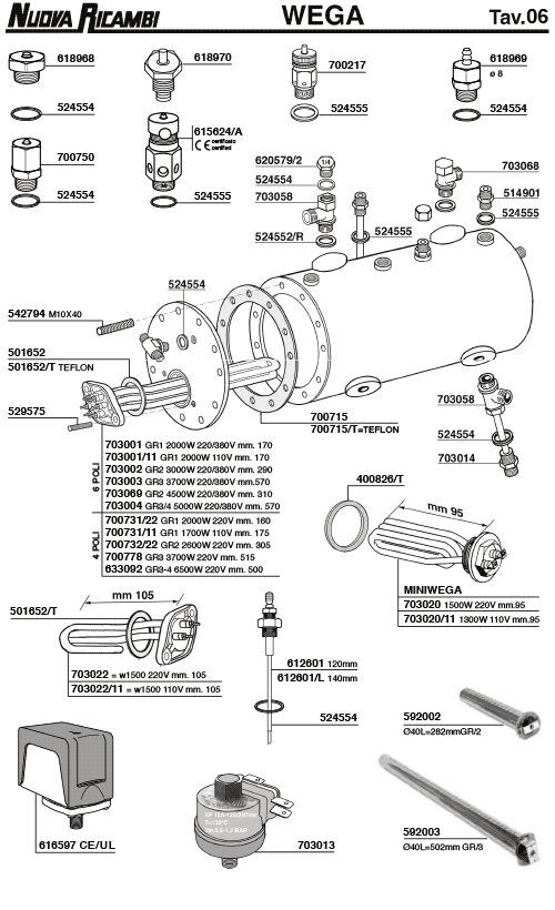 Wega 06 ESPRESSO MACHINE PARTS